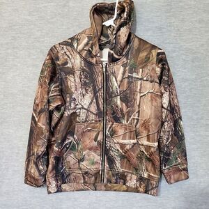 Lucky Bums Jacket Youth Large Camo Fleece Lined Full Zip